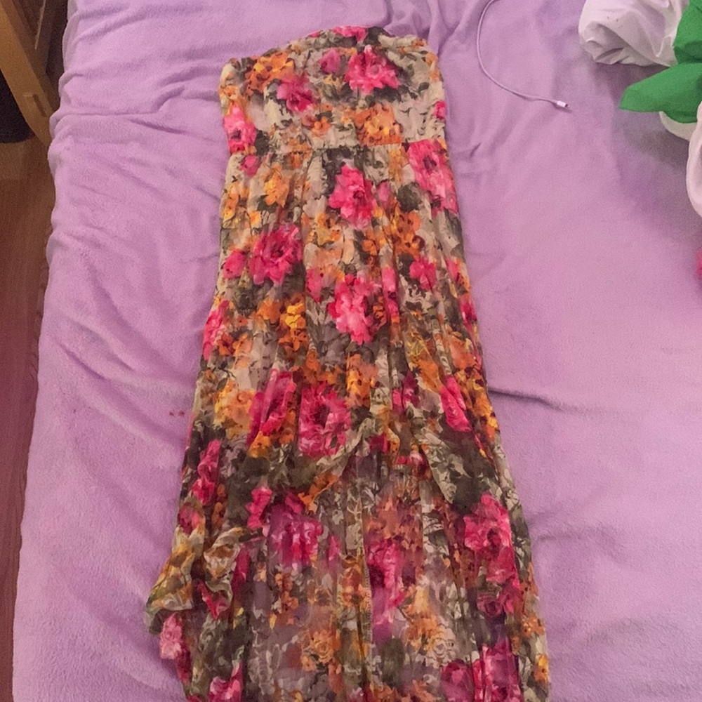 Flower dress strapless